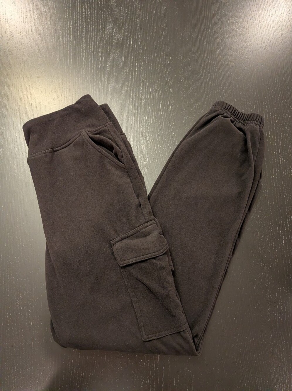 Women's Black Fleece Joggers with Elastic Cuffs - Unbranded - Picture 6 of 10